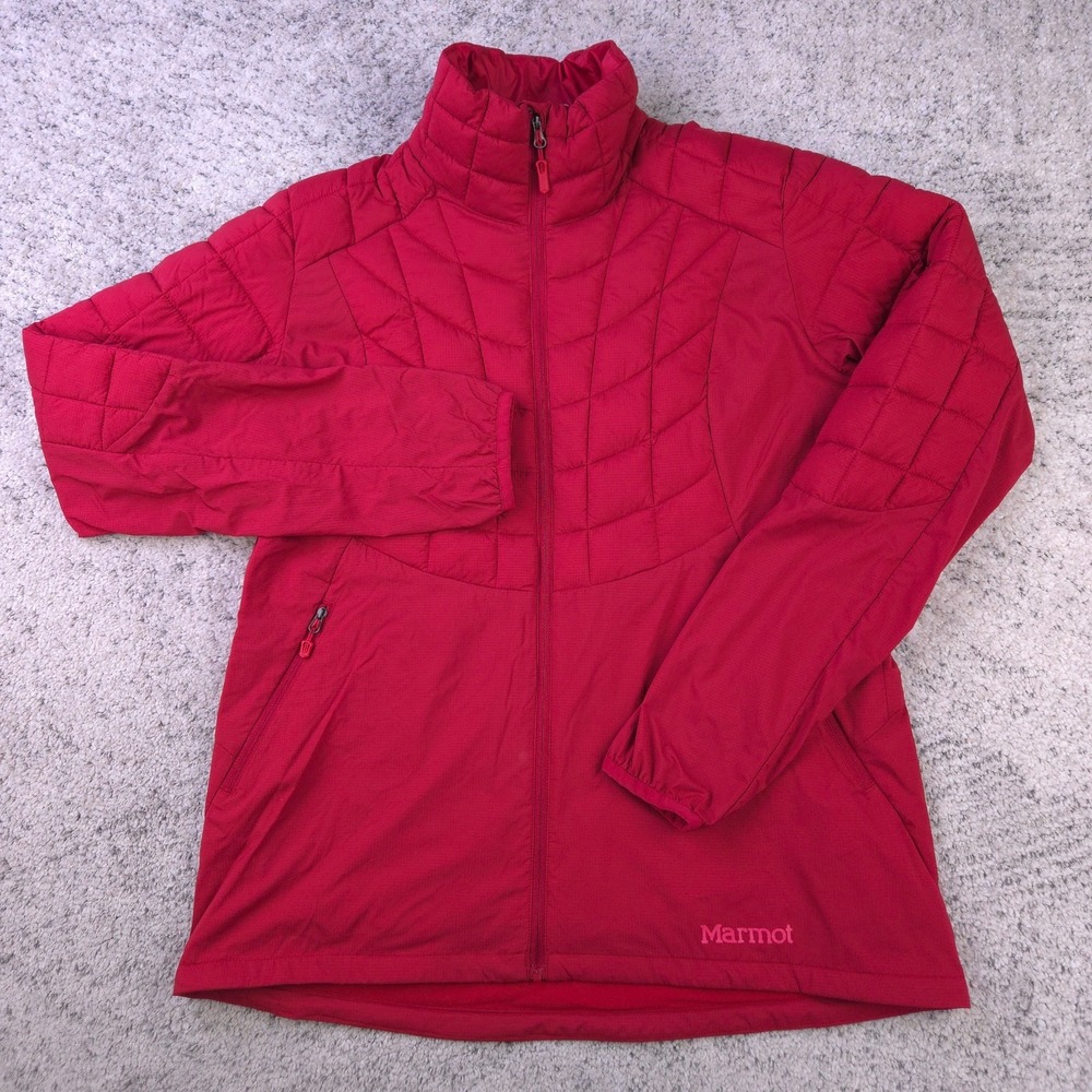 Marmot Jacket Womens Large Featherless Hybrid Quilted Insulated Packable Red